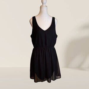 H&M Divided Black Sleeveless Chiffon Mini Dress – Size 14